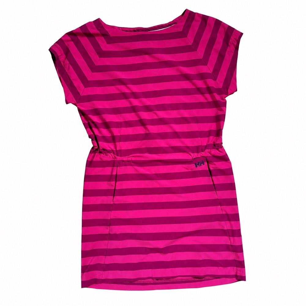 Helly Hansen Women Pink Purple Striped Active Dress Drawstring Waist Pockets XL